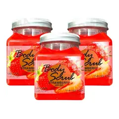 WOKALI - PACK 3 EXFOLIANTE CORPORAL BASE DE SAL DE MAR Y FRESA 500ML