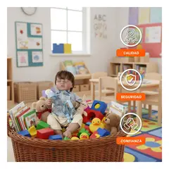 GENERICO - Bebe Reborn Niño 48cm con Ropa Formal Ploma y Corbata Michi Azul Noche