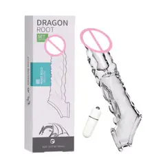 GENERICO - FUNDA PENE EXTENSORA 22 CM PARA HOMBRWE CON VIBRADOR Y SUJETADOR