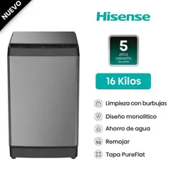 HISENSE - Lavadora Carga Superior 16KG WT3K1623UT