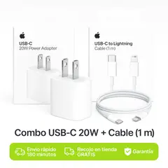 APPLE - Cargador  20w + Cable C a Lightning