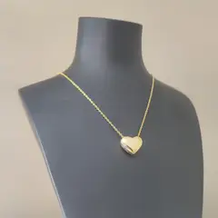 GENERICO - Collar Dorado con Dije Corazón 3D Estilo Elegante y Atemporal
