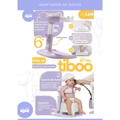 BABY - Soporte de Ducha para Bebé Ajustable TIBOO LILA