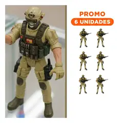 GENERICO - Pack6 Figura Soldado de Accion del Desierto con Mascara de Calavera para Niños Aventureros