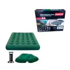 GENERICO - Colchon Inflable 2 Plazas + Inflador + 2 Almohadas