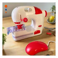 GENERICO - Maquina de Coser Didactica Blanco y Rosado para Niñas Pequeñas Y+Ligas Regalo