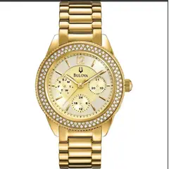 BULOVA - RELOJ CRYSTAL DORADO ACERO INOXIDABLE