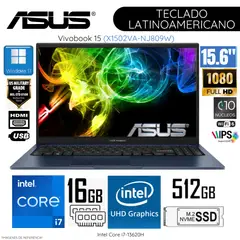 ASUS - Laptop Vivobook 15 X1502VA-NJ809W Intel Core i7-13620H 16GB RAM 512GB SSD 15.6" FHD WIN11