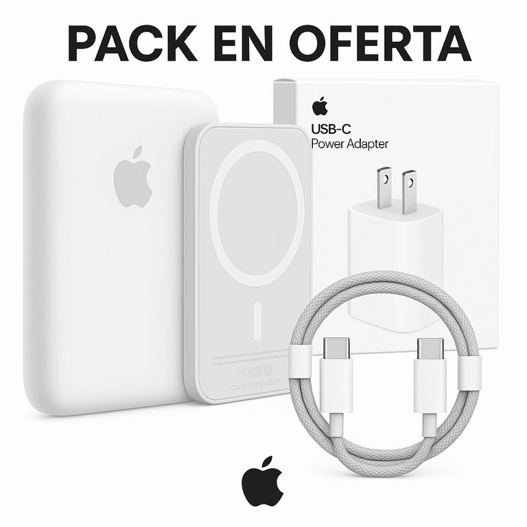 Combo MagSafe 20000mAh + Cargador 20W + Cable USB-C a C Trenzado