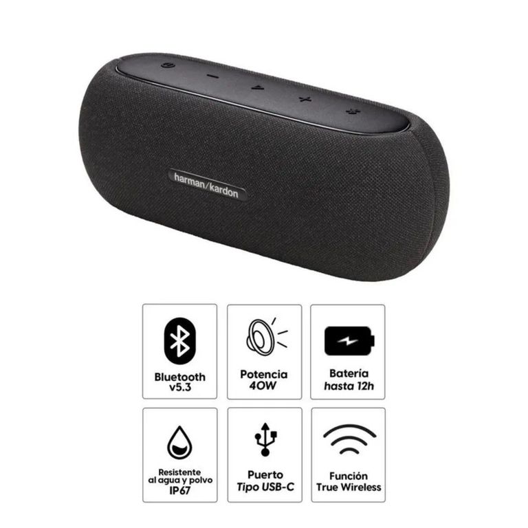 Parlante LUNA Bluetooth Hasta 12 Horas - Black