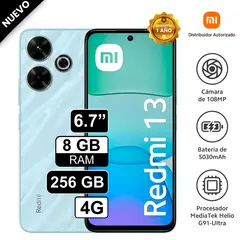 REDMI - Celular Xiaomi 13 256GB, 8GB RAM, cámara principal 108MP + 2MP, frontal 13MP, 6.79", Azul
