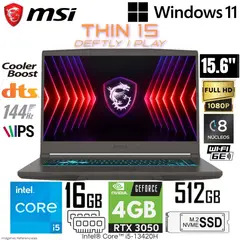MSI - Laptop Thin 15 B13UC Intel Core i5-13420H 16GB RAM 512GB SSD RTX 3050-4GB 15.6" FHD 144Hz