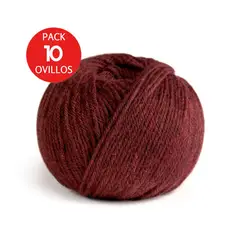 MICHELL - Lana 100% Baby Alpaca Indiecita DK Pack x10 Ovillos Granate Oscuro M620