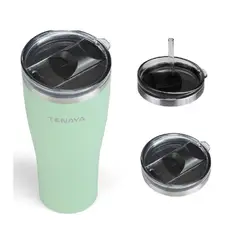 TENAYA - Vaso tomatodo 900ml acero sin bpa GLACIER900 - Verde claro