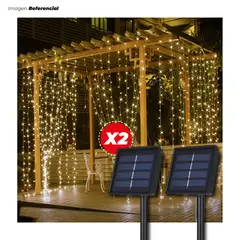 GENERICO - Luces Navideñas Multicolor Cortina LED de 3M - 02 Unidades