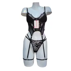 GENERICO - CORSET LENCERIA DE ENCAJE SET PORTALIGAS