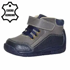 BRUNO KIDS - ZAPATO PIBE PARA NIÑO DE CUERO AZUL PRIMEROS PASOS
