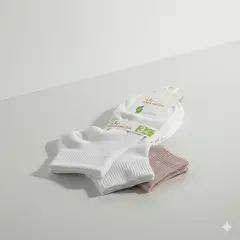 GENERICO - Pack 3 Medias Tobilleras Color Blanco y Rosado