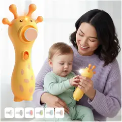 BABY - Pulidor Eléctrico Infantil Jirafa 6 en 1 Cuidado de Uñas Suave Sin Ruido y con Luz LED