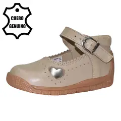 BRUNO KIDS - ZAPATO PIBE PARA NIÑA DE CUERO BEIGE PRIMEROS PASOS