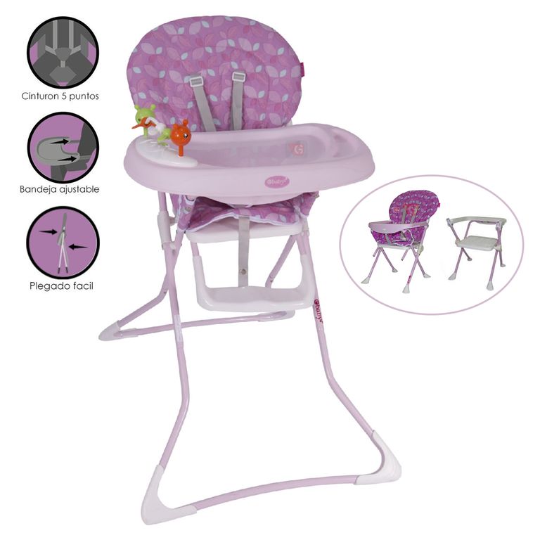 Silla De Comer BADALA 628 Plegable Rosado