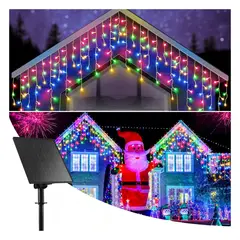 GENERICO - LUCES SOLARES CASCADA MULTICOLOR PARA EXTERIOR 3 METROS