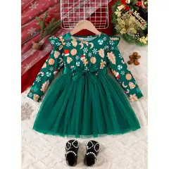 GENERICO - VESTIDO NAVIDAD PARA NIÑA - VESTIDO VERDE OSCURO