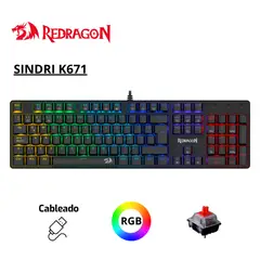 REDRAGON - Teclado SINDRI K671 Red Switch Cableado Español