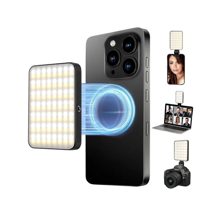 LUZ LED MAGNETICA RGB PORTATIL PARA CELULAR RECARGABLE PROFESIONAL PARA Selfies Videos y Streaming