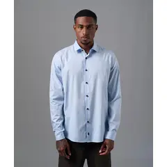 MBO - Camisa Hombre Manga Larga Oxford Cuello Spread Classic Fit Celeste