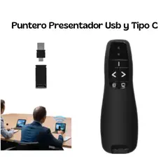 GENERICO - Puntero Presentador Láser Inalámbrico Wireless Usb y Tipo C 2.4 Ghz