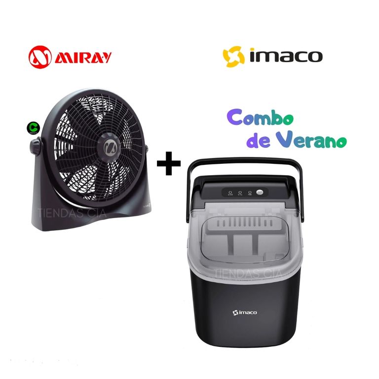 Combo Maquina para Hielo y Ventilador Miray