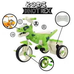 GENERICO - TRICICLO PARA NIÑOS CON BATERÍA DINOSAURIO VERDE
