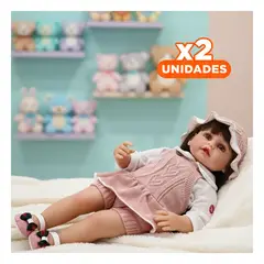 GENERICO - Pack2 Juguete Yessy con Diseño Moderno y Detalles Realistas Rosado Y+Regalo Sticker