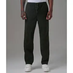 MBO - Pantalon Hombre Corduroy Con Elastico Classic Fit Verde Militar