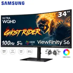 SAMSUNG - Monitor 34 Curvo ViewFinity S6 S65UC 100hz 5ms HDR10 USB C Ethernet HDMI DP