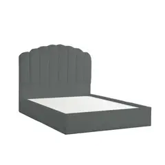 MUEBLES MACRUMO - Cama tapizada Sther 2 plz Color Gris oscuro
