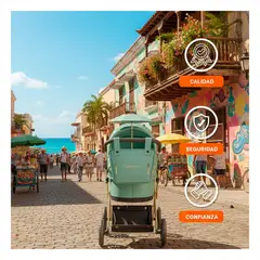 GENERICO - Coche Reborn con Sombrilla Capriccio en Color Verde