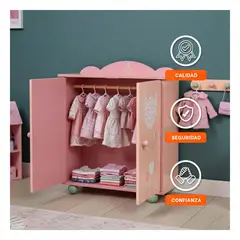 GENERICO - Mueble de Ropa para Muñeca Tulipanes con Puertas Decoradas Melón de Rosado