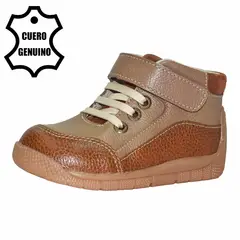 BRUNO KIDS - ZAPATO PIBE PARA NIÑO DE CUERO MARRON PRIMEROS PASOS