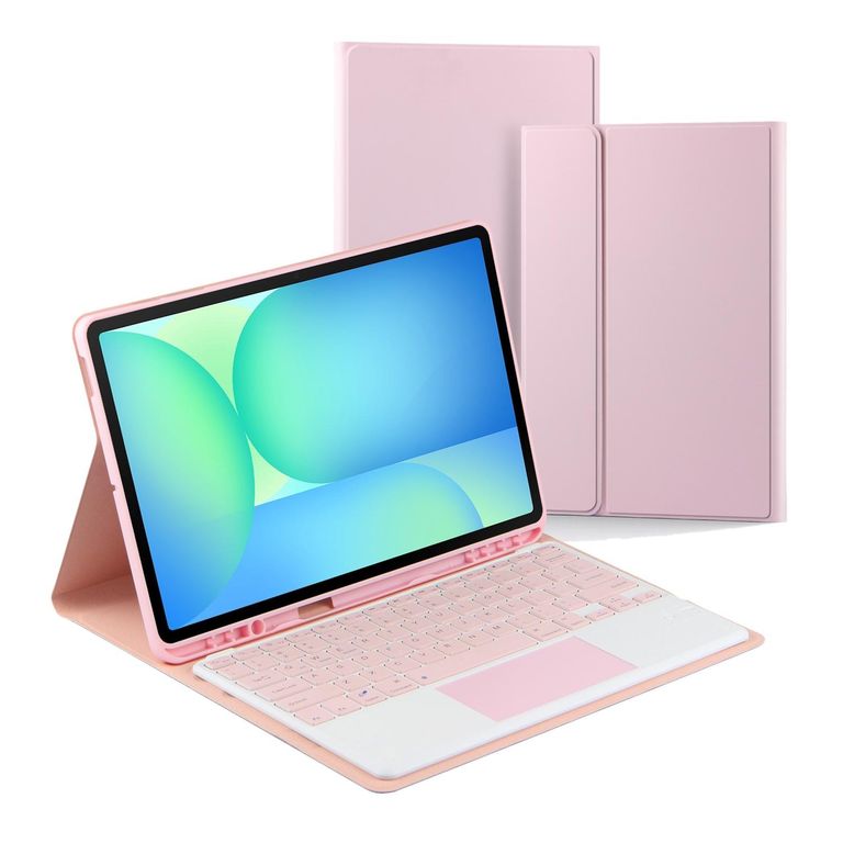 Funda Con Teclado Bluetooth Touchpad para Samsung S10 LITE /S10 / S10 FE 10.9 "- ROSADO