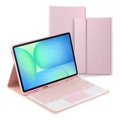 GENERICO - Funda Con Teclado Bluetooth Touchpad para Samsung S10 LITE /S10 / S10 FE 10.9 "- ROSADO