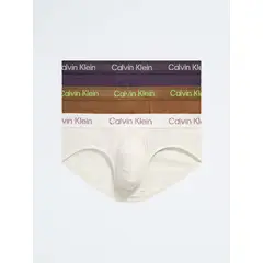 CALVIN KLEIN - 3 PACK STENCIL LOGO COTTON STRETCH - HIP BRIEF CK