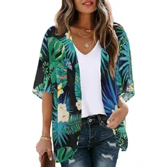 KAST PE - Kimono Malika Cardigan con estampado floral - Talla L