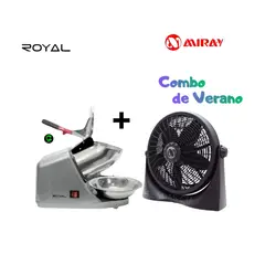 ROYAL - Combo Maquina Raspadillera Eléctrica y Ventilador Miray