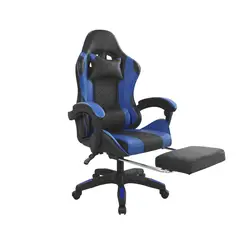 MOBELART - Silla Gamer BYD NegroAzul Con Reposapiés möbelArt