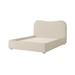 MUEBLES MACRUMO - Cama tapizada Zenda Queen Color Beige claro