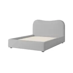 MUEBLES MACRUMO - Cama tapizada Zenda Queen Color Gris claro