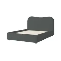 MUEBLES MACRUMO - Cama tapizada Zenda Queen Color Gris oscuro