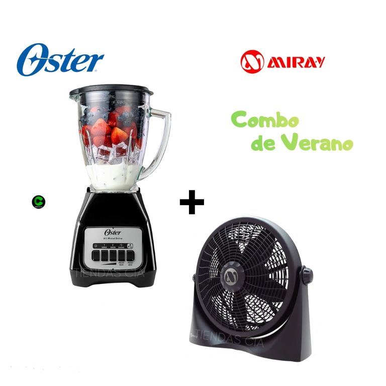 Combo Licuadora Negro y Ventilador Miray